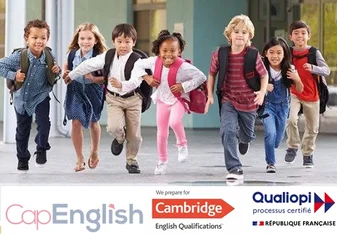 young school kids running